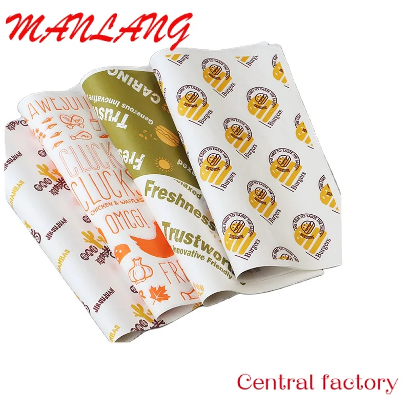 Custom  Hamburger Paper Wrapper  Customized Hamburger Restaurant Cake Grease Proof Hamburger Paper Fast food packaging