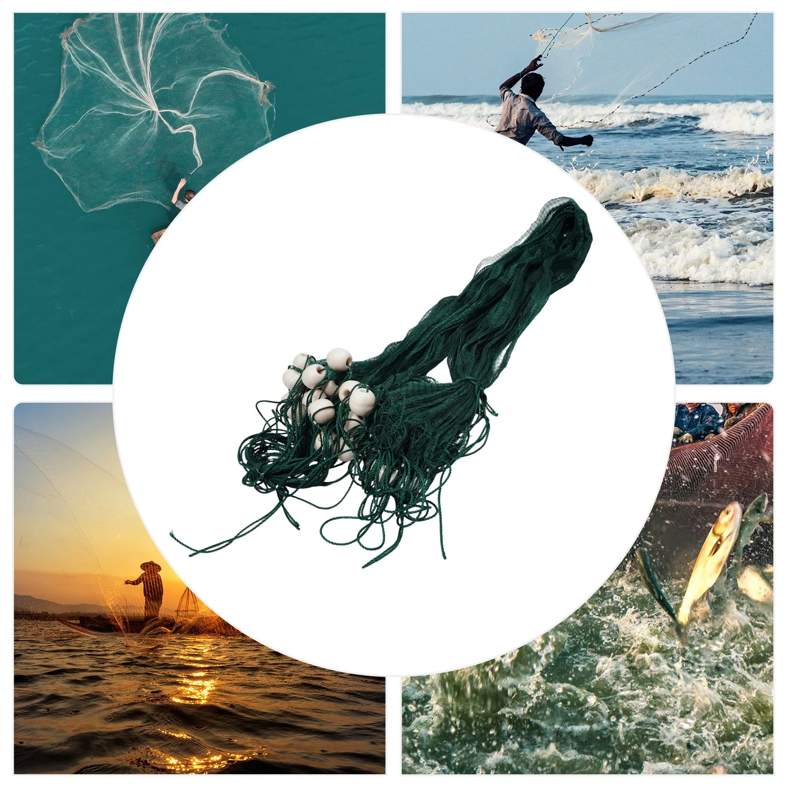 

Polyethylene Net, W/ Tight Weaves, 0.59in Mesh Size W/ Practical Lead Weights for Seining Minnows and Shiners