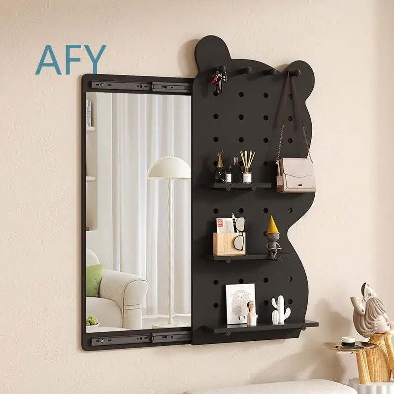 Full Length Sliding Hidden Mirror for Closet Door Wall Mounted Privacy Mirror for Entryway Dressing Room Pegboard Concealed