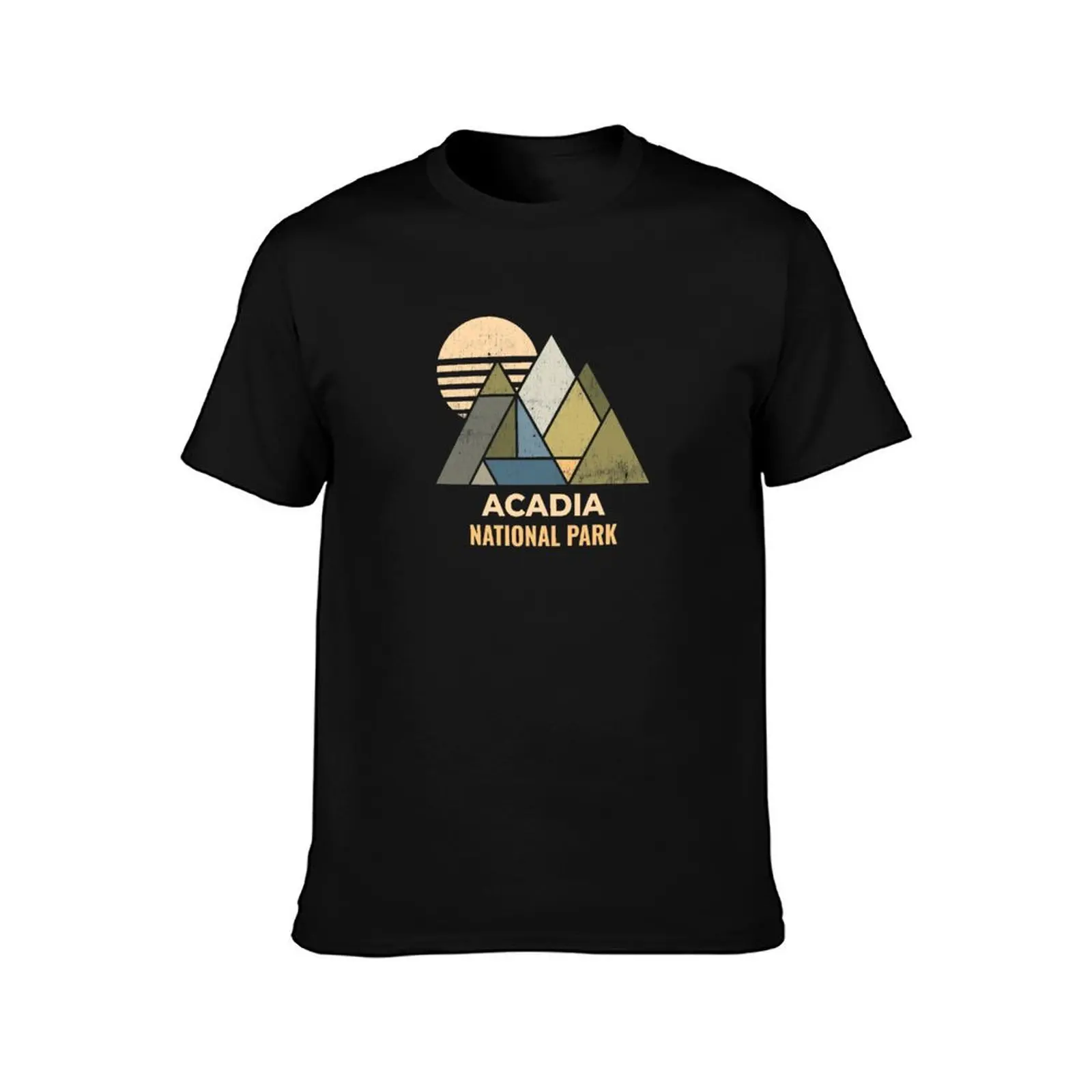 Acadia Maine Distressed T-Shirt Holiday Casual Short Sleeve Top T-Shirt