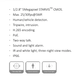 Dahua SD2A500NB-GNY-A-PV 5MP Smart Dual Light Network PT Camera Human and Vehicle Detection Built-In Two-Way Talk 50 m IR IP66