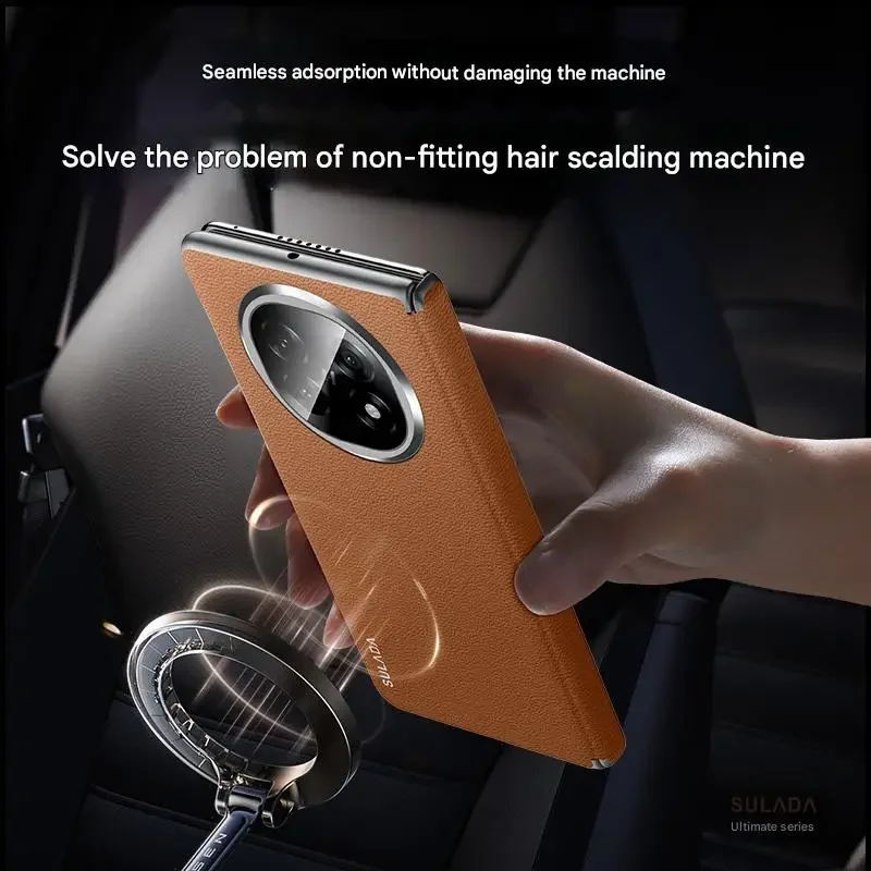 

Carbon Fiber Pattern Matte Leather Case for OPPO FIND N5 Folding Hinge Magnetic Wireless Charging Hard Cover No Front Flim