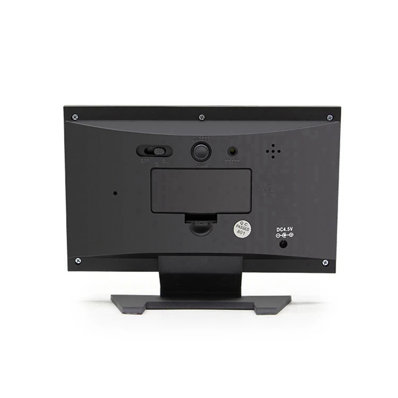 1Set Weather Forecast Station Temperature Humidity Time Date Display Clock Home Black