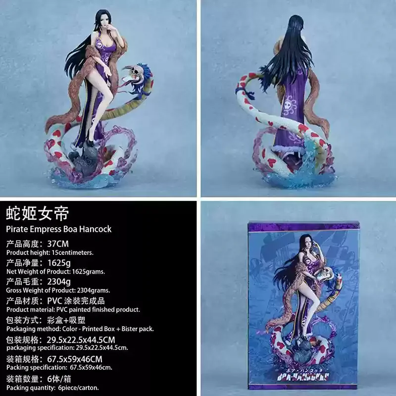 One Piece Snake Ji Female Emperor Handgefertigte Actionfigur 37 cm Animation Resonanz Ornamente Sammlerstück Handfigur