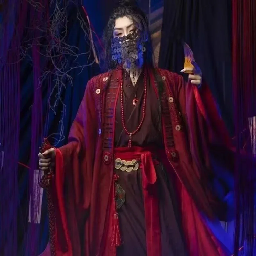 أنيمي داو مذنب الخالد لي Huowang تأثيري حلي الكبار بطانة معطف فستان أطفال مع سروال داخلي الزي القديم الملابس حفلة الهالوين الزي