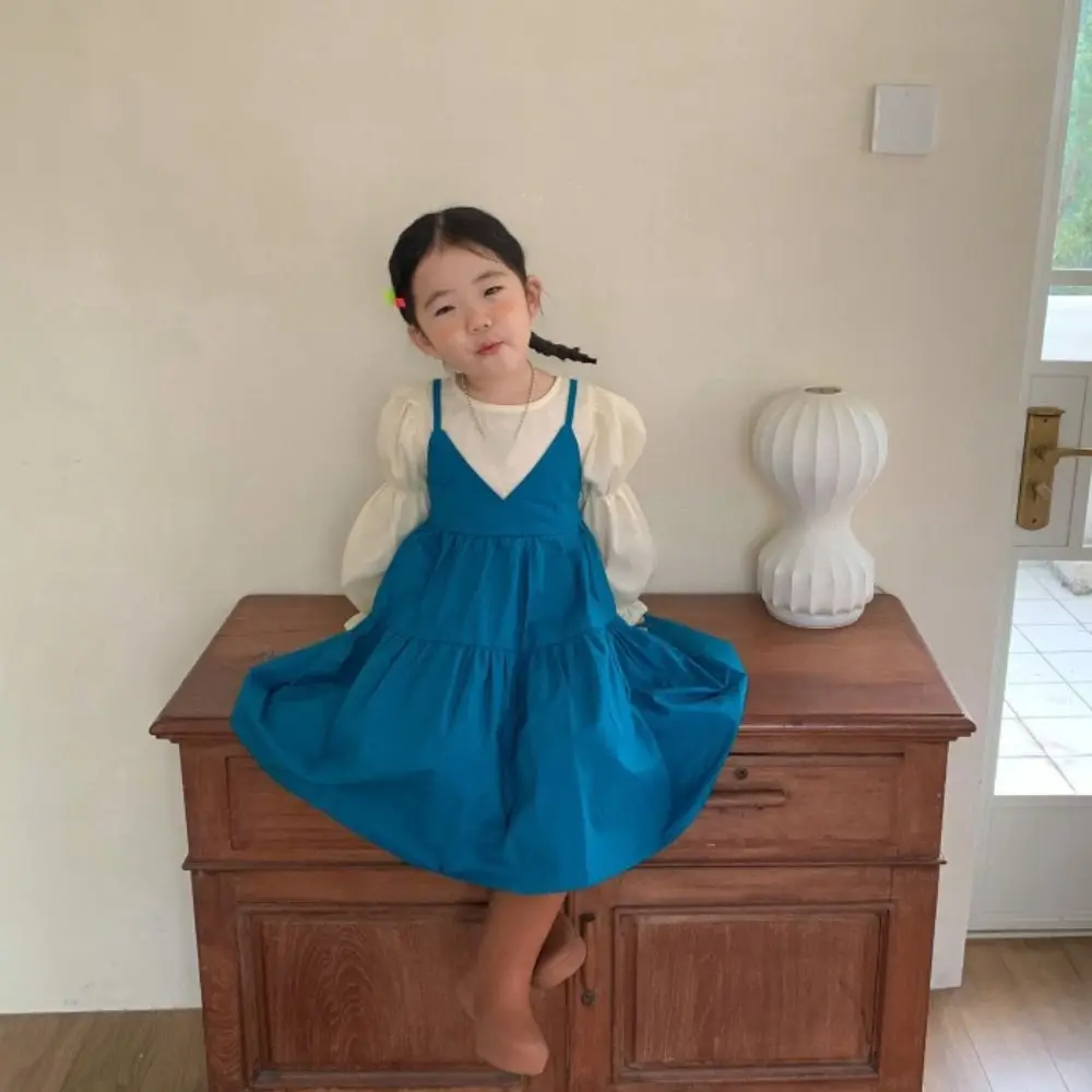 

Sweet Pleated Lace Princes Dress Loose Bowknot Girls Long Dress Ballet Style A-line Children Long Sleeved Dress Party