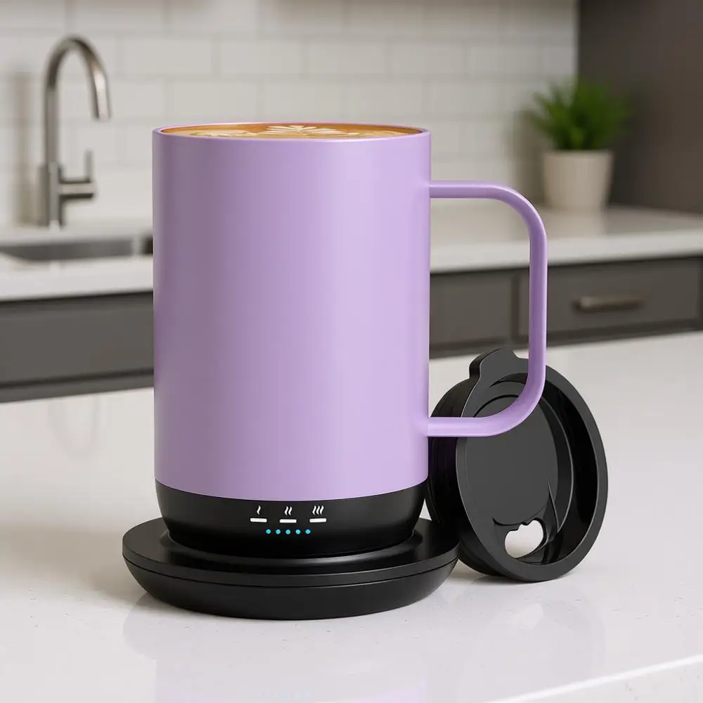 

16oz Rechargeable Heated Coffee Mug, Smart Coffee Warmer Mug with App-Controlled, Temperature-Controlled Heating Coffee Gifts fo