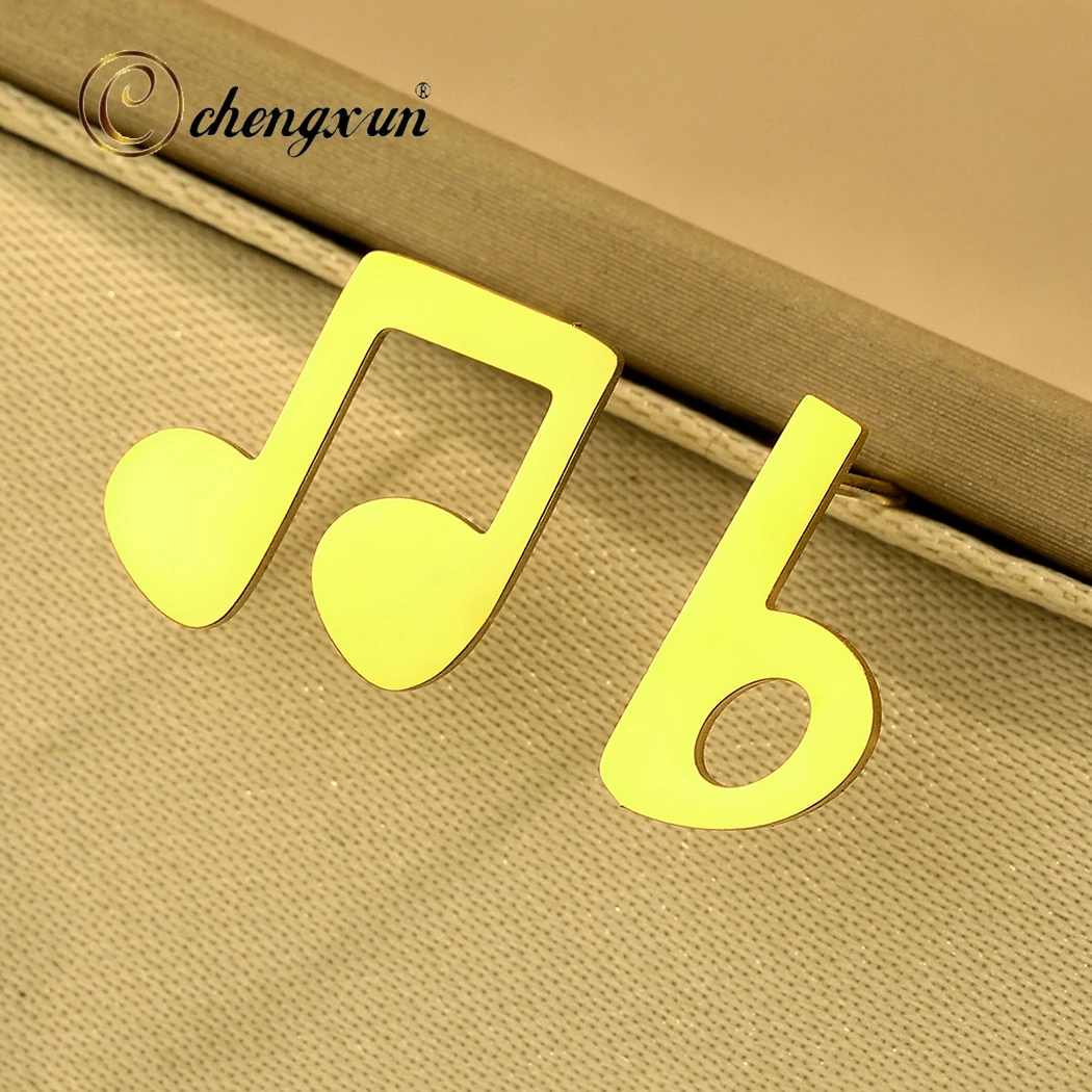 CHENGXUN Flat Mark and Note Earrings Music Symbol Earrings Minimalist Studs Mismatched Earrings Musician Gift