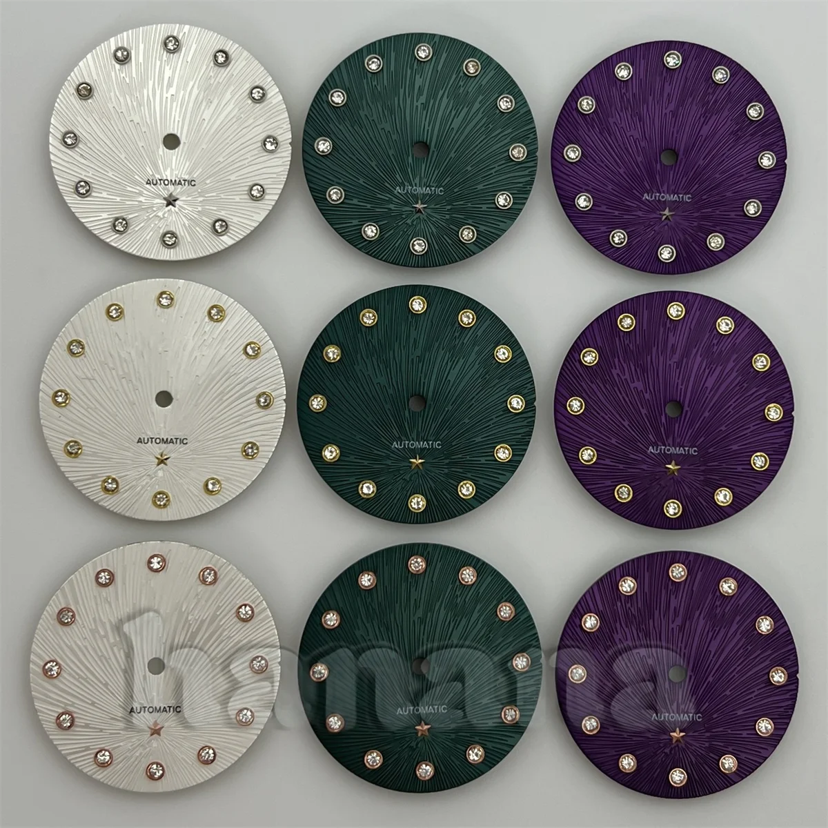 

Женский циферблат NH05 24,5 мм с бриллиантовым индексом и звездой подходит для замены деталей женских часов NH05 и NH06