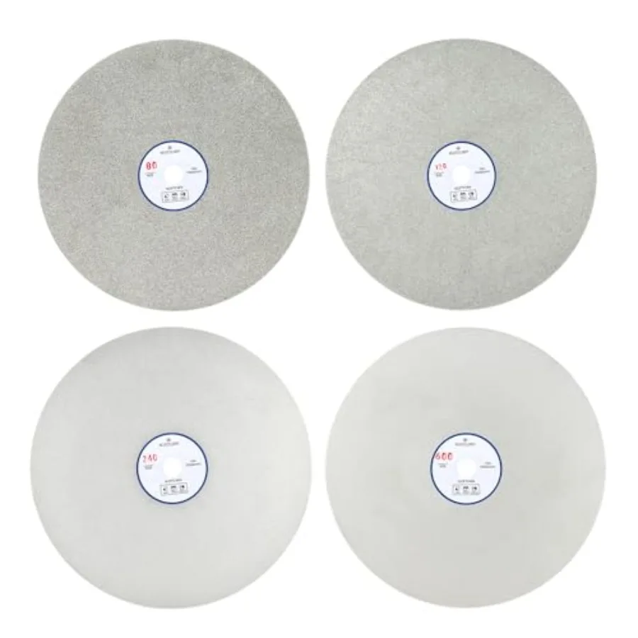 

Diamond Flat Lap Wheel 8" x 1/2" Arbor Grinding Sanding Disc Lapping Polishing Disc80/120/240/600 Grit-4pcs