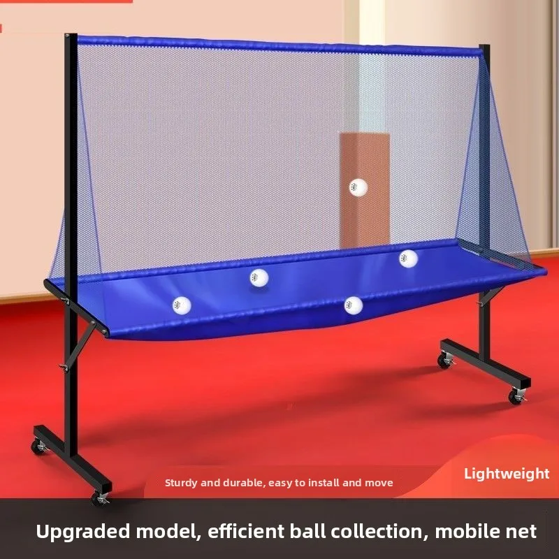 Table Tennis Ball Retrieval Net Stand up Ground Type Multi Ball Holder Ball Picker Upper Mobile Collection Net for Sports Fit...