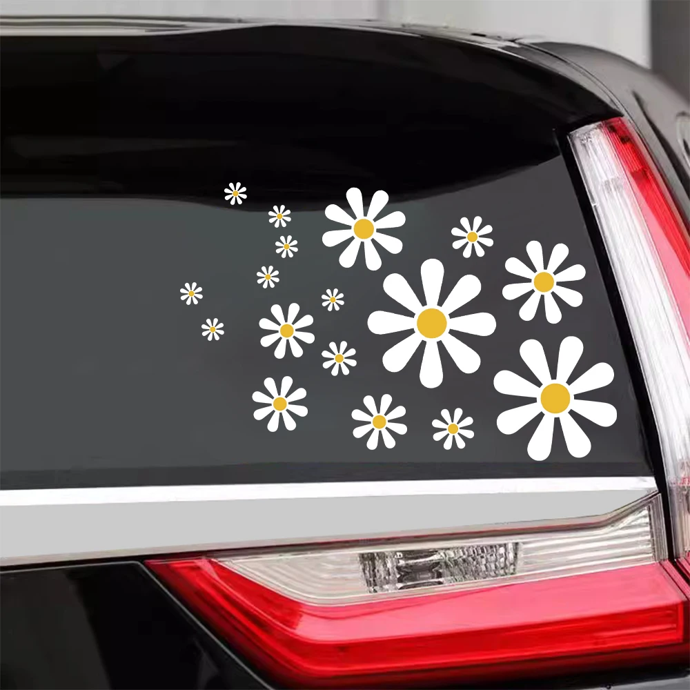 

Daisy Flower Car Stickers Auto Motorcycle DIY Decoration PVC Sticker Creative Waterproof Styling Decal Car Exterior Accessories