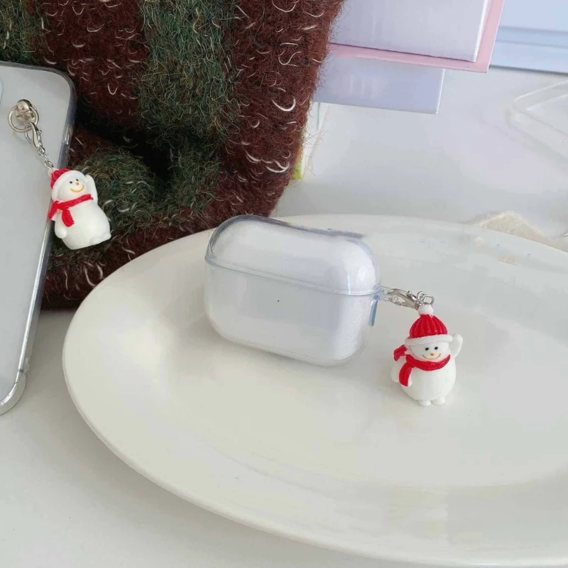 الكرتون عيد الميلاد ثلج الهاتف المحمول سحر اليدوية المفاتيح زخرفة أنيقة للحقائب والمفاتيح احتفالي الراتنج التبعي