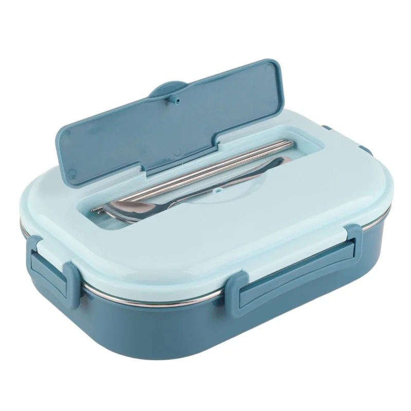 Stainless Steel Lunch Box 4-Grid Portable Bento Box Food Storage Container For Student Adult4-Grid Lunch Box With Soup Bowl