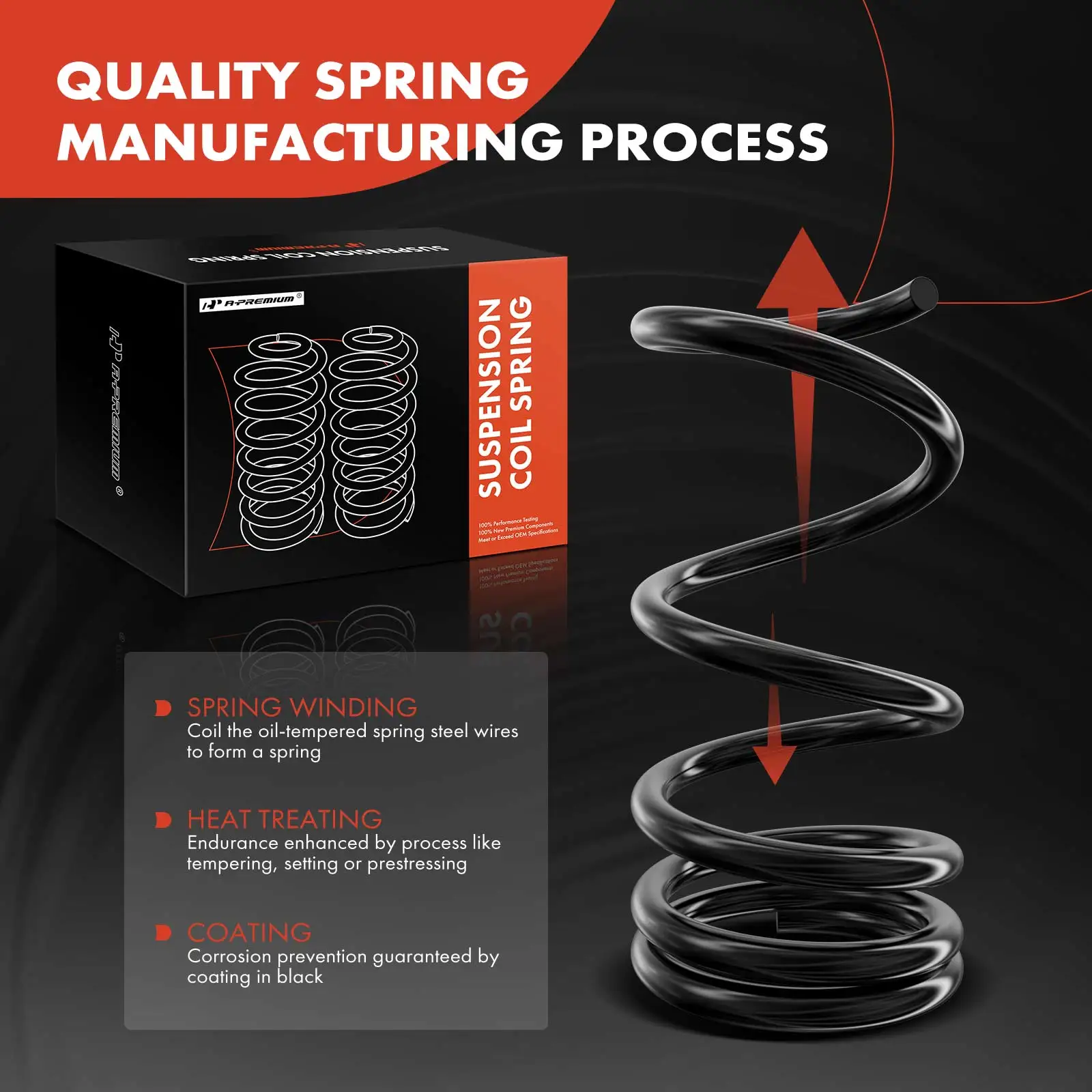 A-Premium 2Pcs Front Left & Right Coil Springs for Chevrolet Corvette 1963-1982