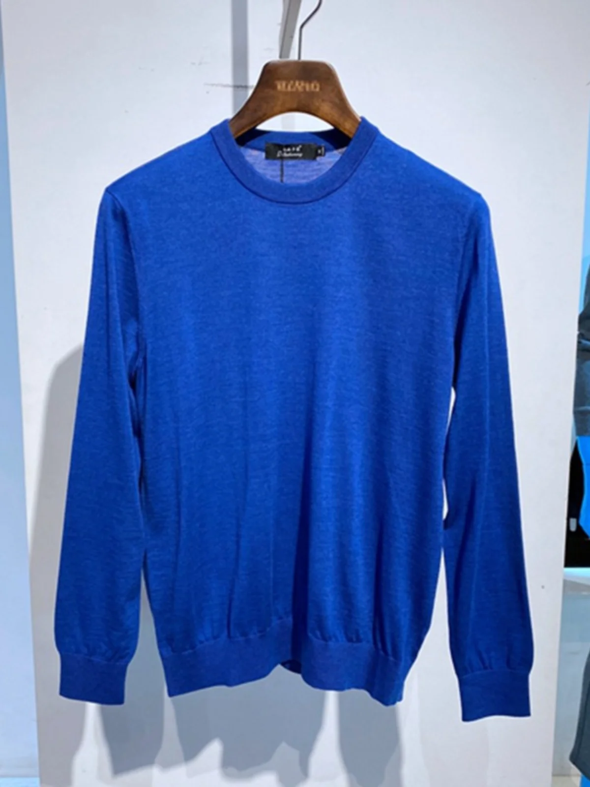 

Men's round Ne Sweater Thin Wool Camere Silk Busin Sle Casual Wear All Season Knitted Top Quali Blend Youth Faion