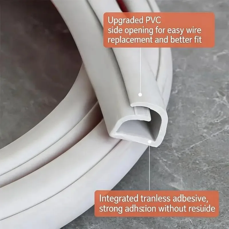 1pc 1/2/3/5/10meters Professional Self-Adhesive Cord Hider Wall Mount Raceway Cord Covers Flexible Cord Protector Home Office