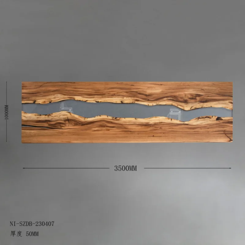 custom.Solid Suspended Wood Table Epoxy Resin Table