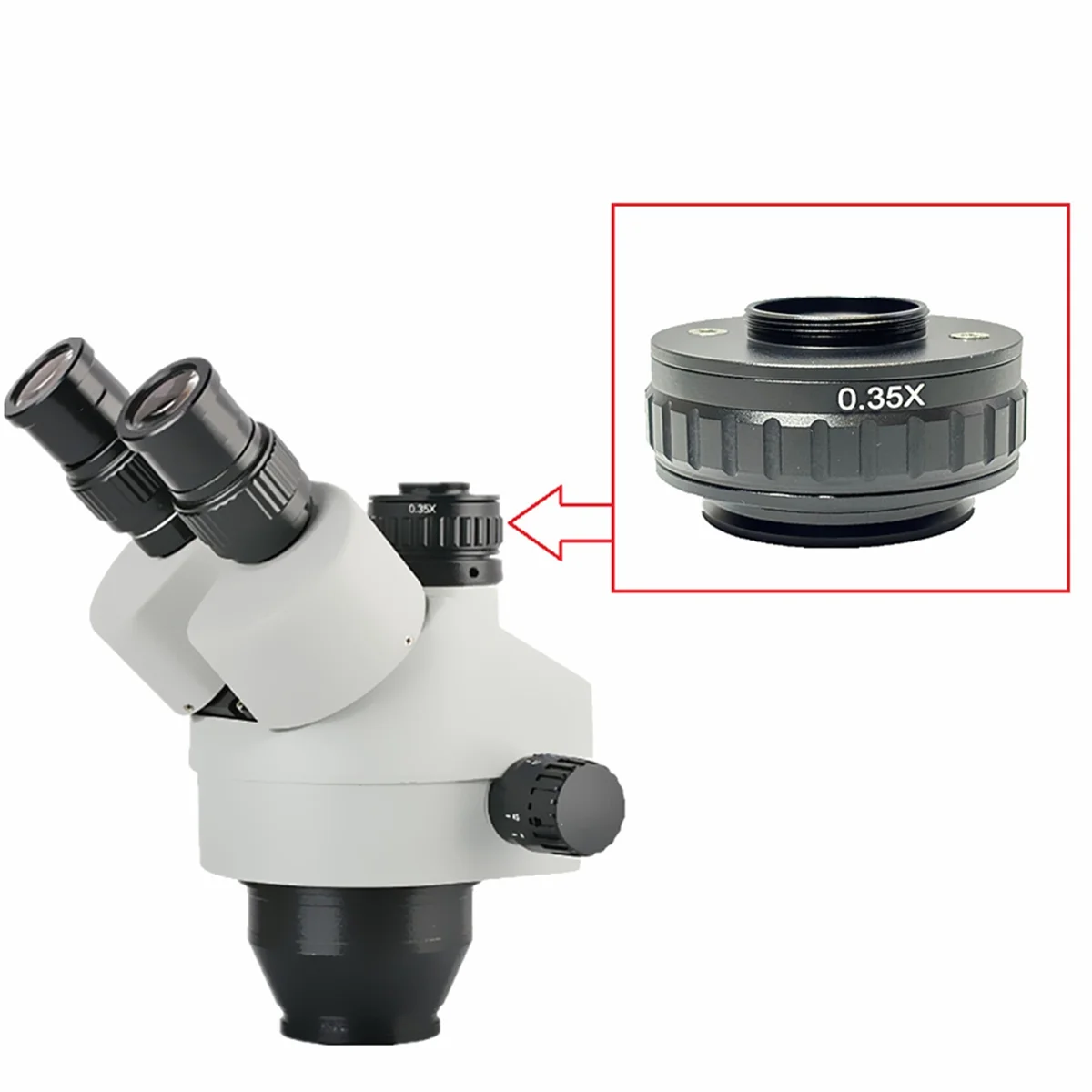 N21R C Mount Adapters Lens 0.35X CCD for Trinocular Stereo Microscope Camera 38MM Interface Increased Field of Vision