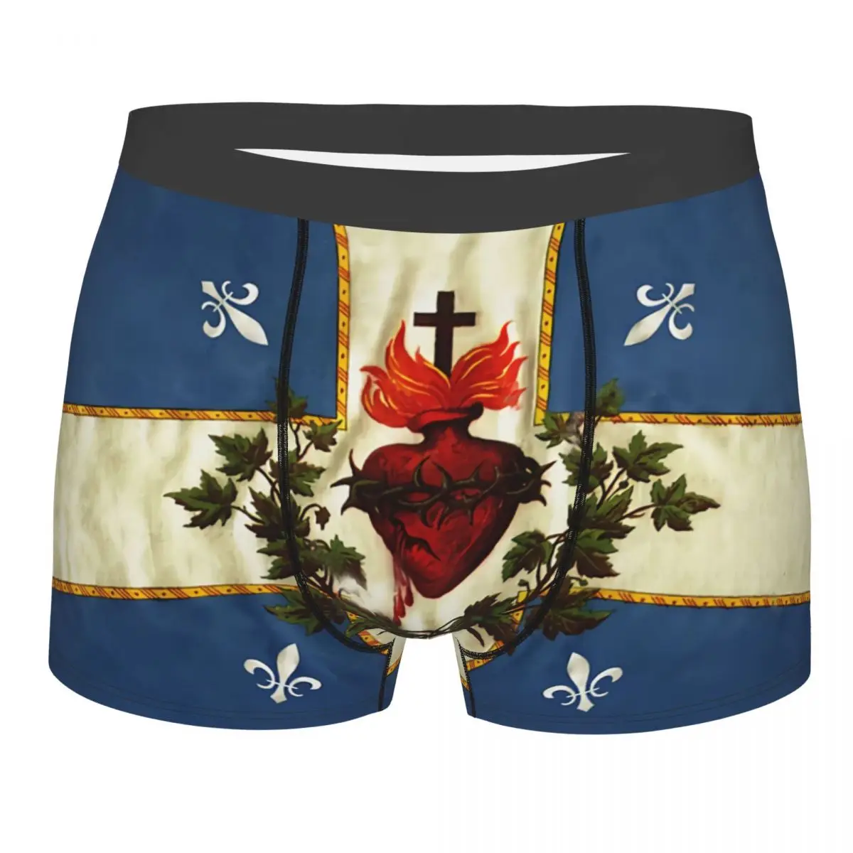 

Quebec Sacred Heart Flag Man's Boxer Briefs Underwear Highly Breathable High Quality Gift Idea