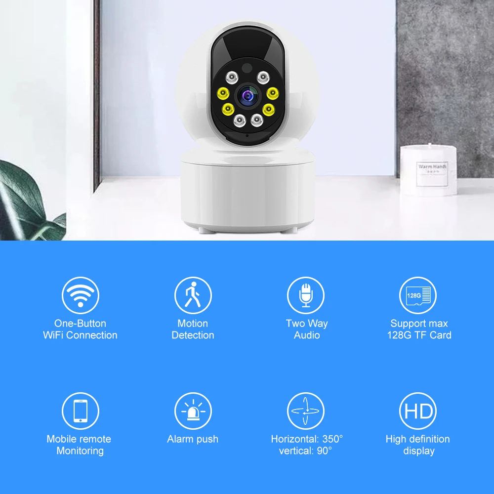 1080P Wifi indoor Smart Security Baby Monitor IP Network Two Way Audio PTZ CCTV Camera V380 Pro