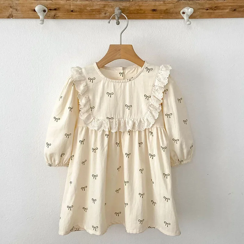 

Новинка 2023 года, осеннее платье для сестры, праздничное платье для девочек от 2 до 6 лет, детские платья принцессы, хлопковый комбинезон с длинными рукавами и принтом для маленьких девочек