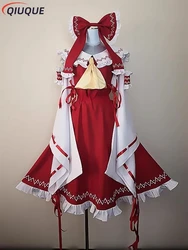 Anime Touhou Project Cosplay Costume Wig Hakurei Reimu Mikofuku Women Uniform Dress Full Set