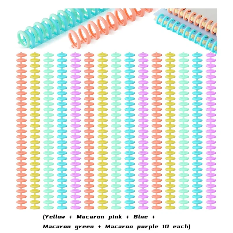 AC56-50PCS 플라스틱 나선형 바인딩 코일, 직경 1/2 인치 30 링 바인딩 나선형, 학생 및 동료를위한 크리스마스 선물