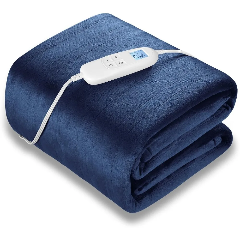 

Electric Heated Blanket Queen Size 84 x 90 | 6 Heating Levels & 8h Auto Timer | Full Body Fast Heating and Ultra Soft Flannel