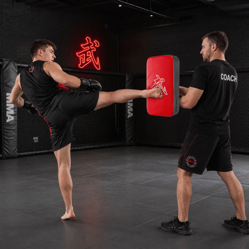 PU Taekwondo Kick Shield Curved Surface EVA Filling Strike Target Pad Hand Grip Rounded Corners Training Kick Pad