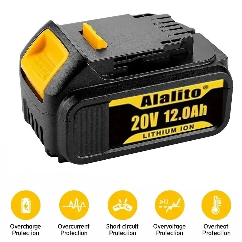 For Dewalt 20V Battery 12.0Ah Replacement Battery For Dewalt DCB200 Rechargeable Battery DCB206 DCB207 DCB204 Power Tool