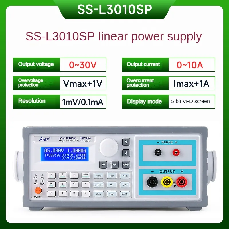 Alta precisão programável DC Power Supply, incomum 5 Bit tela azul, baixo Ripple Program Control, 30V, 150V, 10A