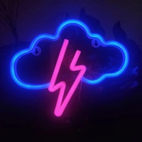 Thunderstorm neon sign, USB or battery powered home, bedroom, game room decoration, bar, garden, holiday decoration, night light