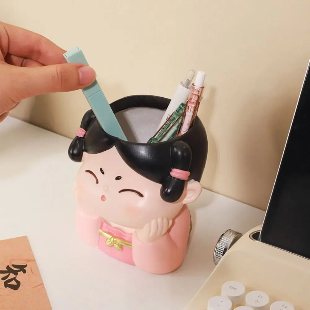 

Ornaments Room Decor Resin Cartoon Pencil Stand Container Decorative High Appearance Multifunctional Pen Holder