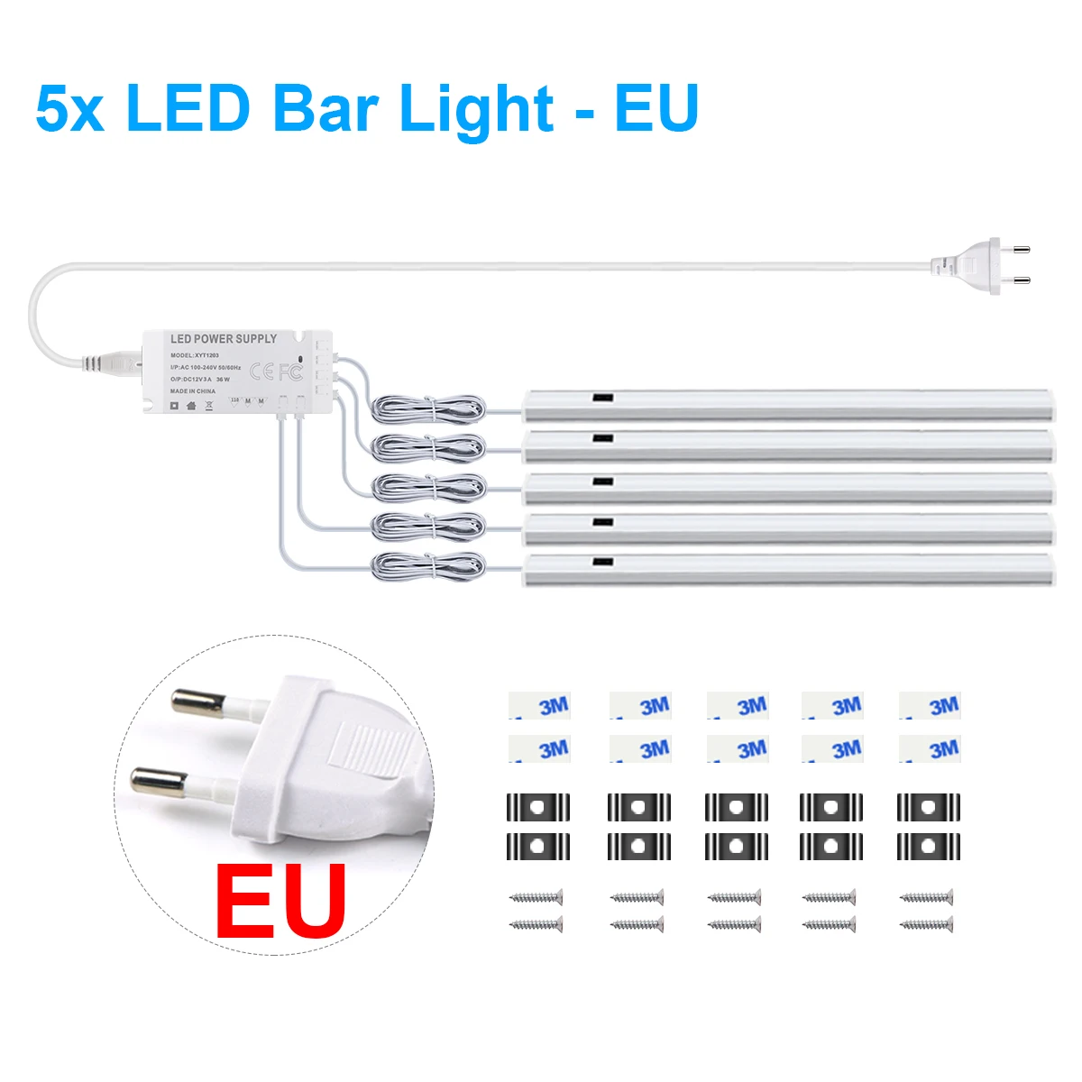 EU-Stecker 220V 1 Set Nachtlicht mit Bewegungssensor Schrank- und Garderobenbeleuchtung Küchen-LED-Lichtleiste Handbewegungsaktiviert
