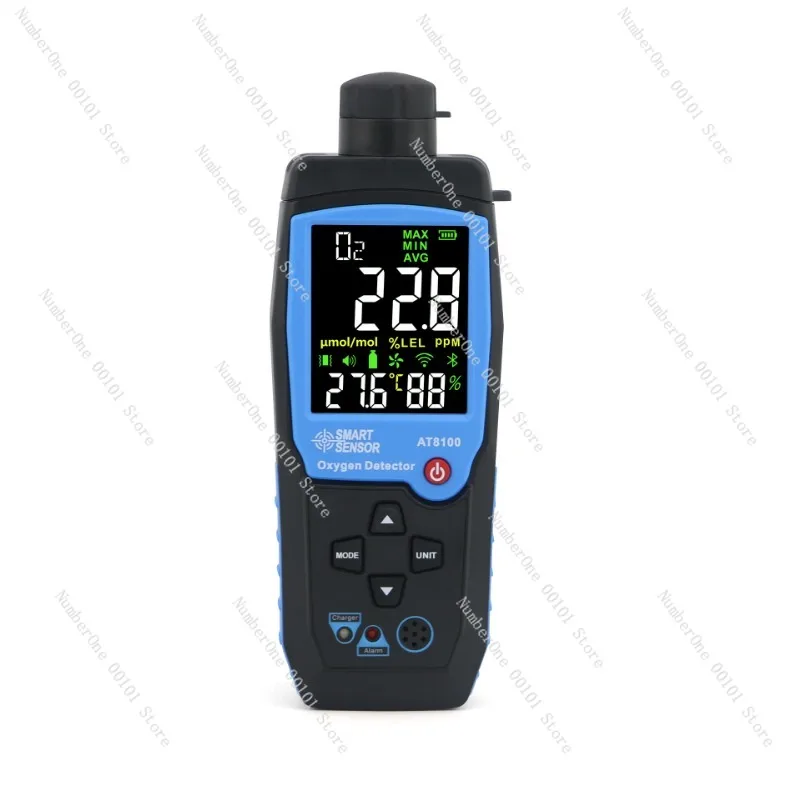 AT8100 Oxygen Detector, English Version Gas Analyzer for Industrial Safety, Portable Air Quality Monitor