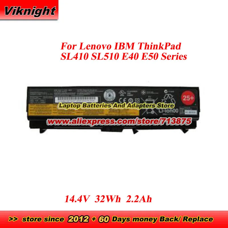 

Genuine for Lenovo IBM ThinkPad SL410 SL510 E40 E50 Edge 14 15 E420 E520 T410 T510 W510 W520 Series 42T4839 42T4838 Battery