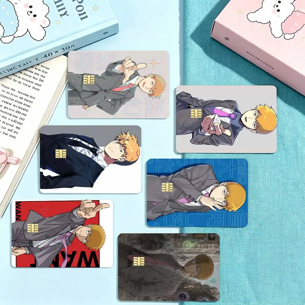 Mob Psycho 100 Arataka Reigen Credit Card HD Stickers Small Chip Waterproof Sticker Game Card Decal Gift