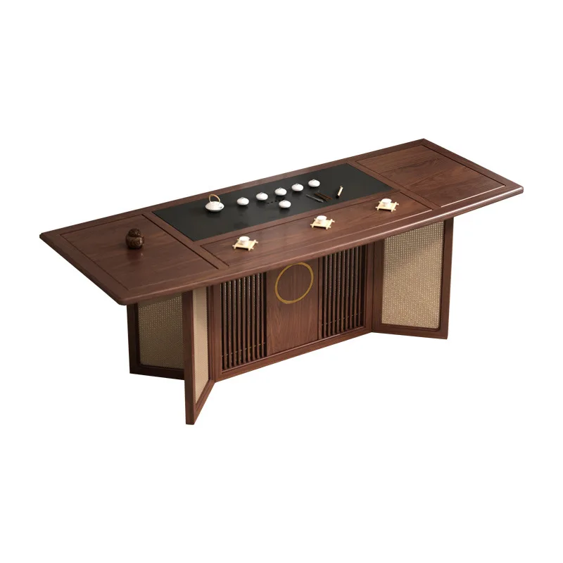 

Solid wood tea table and chair combination, new Chinese office tea table