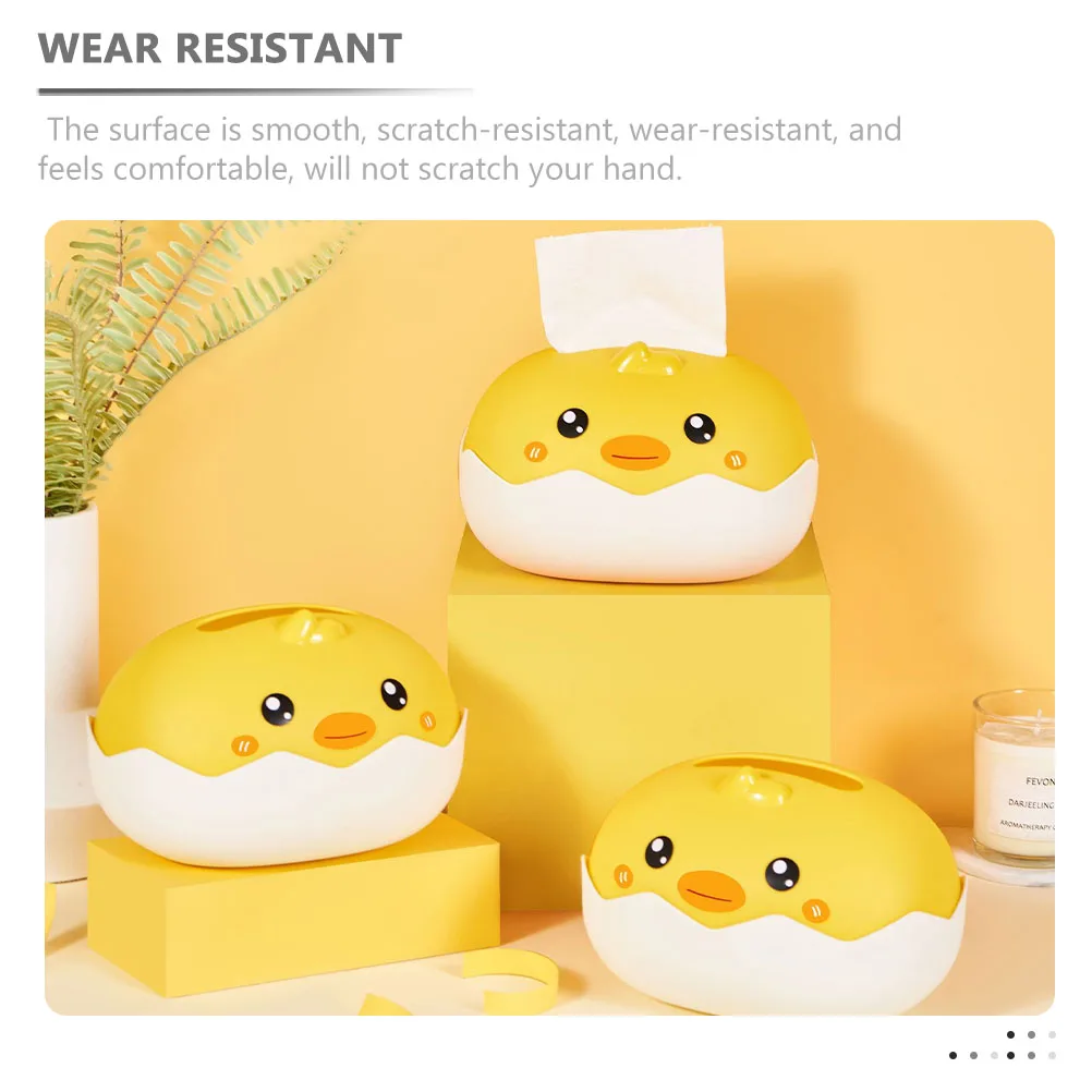

Creative Tissue Box Holder Decorative Case Paper Towel Cute Cartoon Animal Yellow Plastic Smooth Surface Scratch