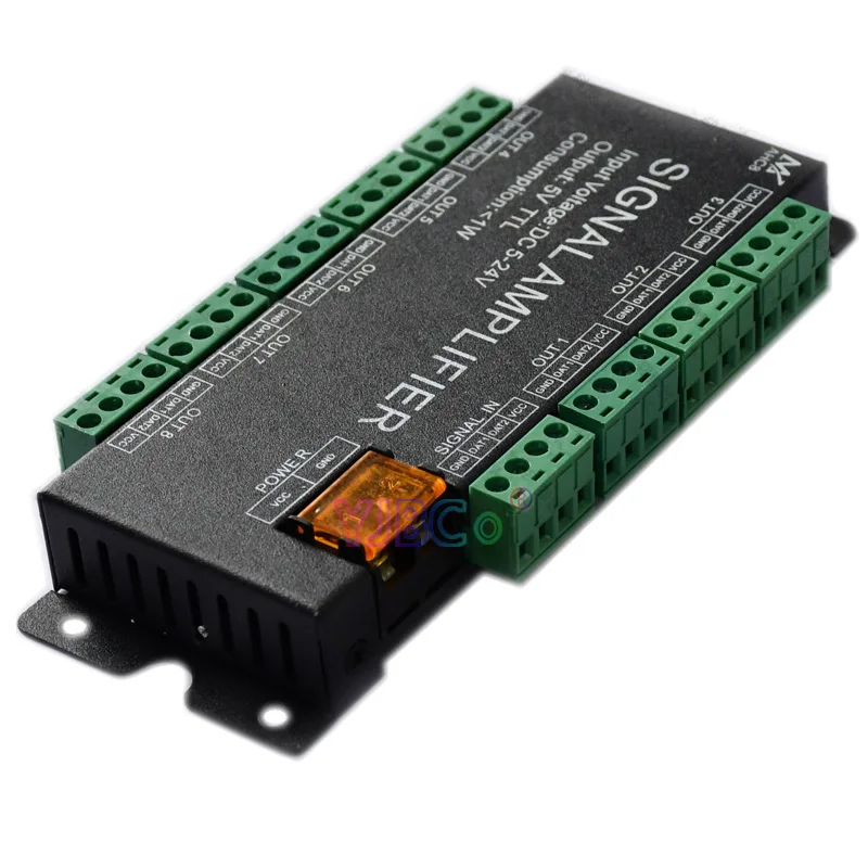 8-Channel Signal LED Amplifier For 2812B/WS2815/WS2813/WS2811 Pixel RGB Addressable LED Strip Light 5V TTL Output DC 5-24V