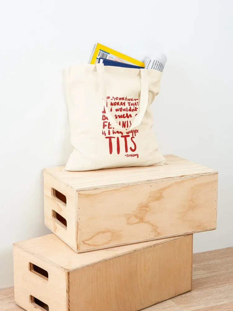 Fleabag quote in red Tote Bag eco bag folding canvas tote bag large size bags tote bags aesthetic