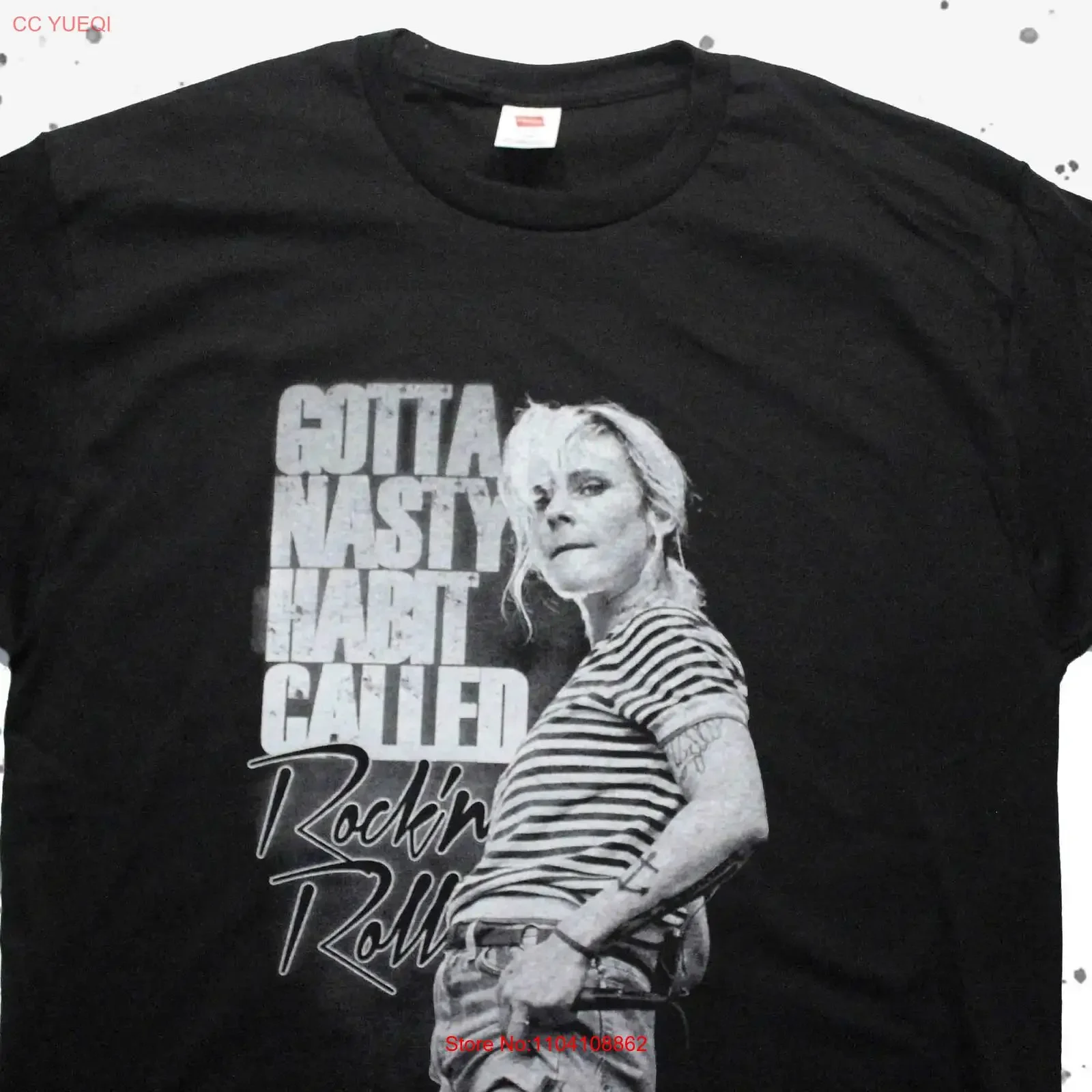 MAJA IVARSSON The Sounds Lyric Gotta Nasty Habit Called Rock N Roll Custom Hand Silk Screen Rebel Outlaw Sweden Indie Band