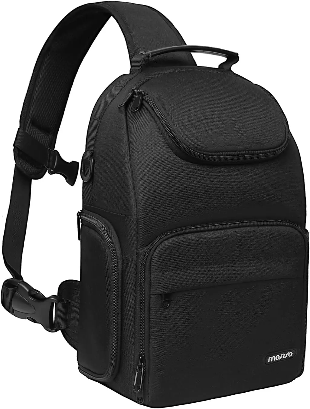 MOSISO DSLR/SLR/Mirrorless Camera Case Crossbody Photography Backpack with Tripod Holder&Removable Modular Inserts&PU Handle