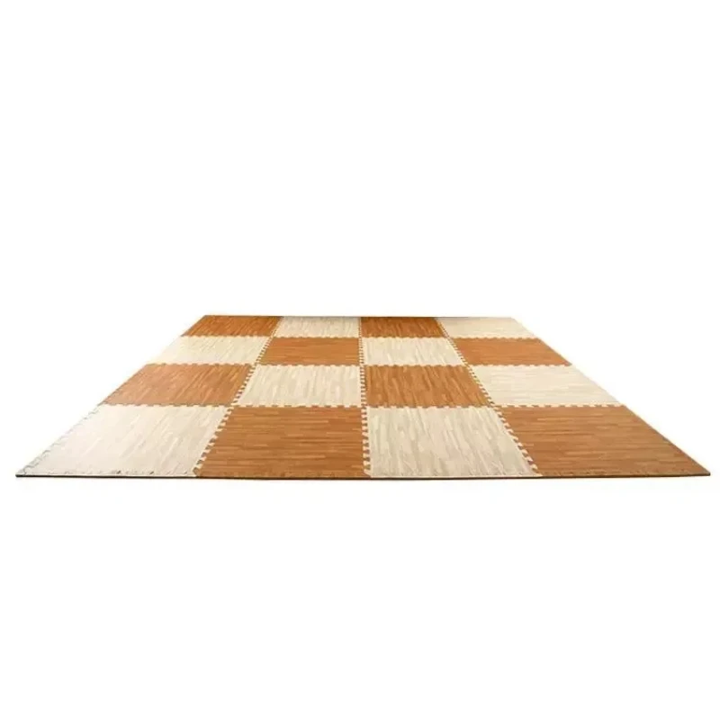 Baby Playmat Wood Grain Puzzle Foam Carpet with Non-Slip Bottom for Safe Crawling and Exercise Game Pad 30x30 Cm