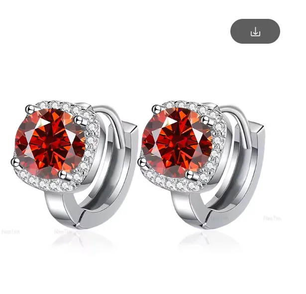 0.5ct 1ct Rainbow Color Moissanite Hoop Earrings for Women S925 Silver Black Blue Pink Wedding Ear Buckle Jewelry Creole Huggies