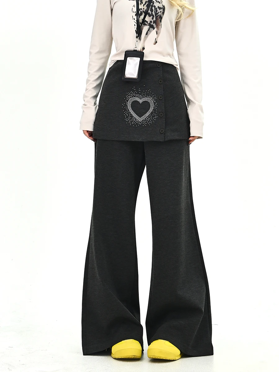 

Американские ретро-брюки прямого кроя для женщин, весенняя новинка, слегка расклешенные брюки с эффектом алмазной термоизоляции, с завышенной талией