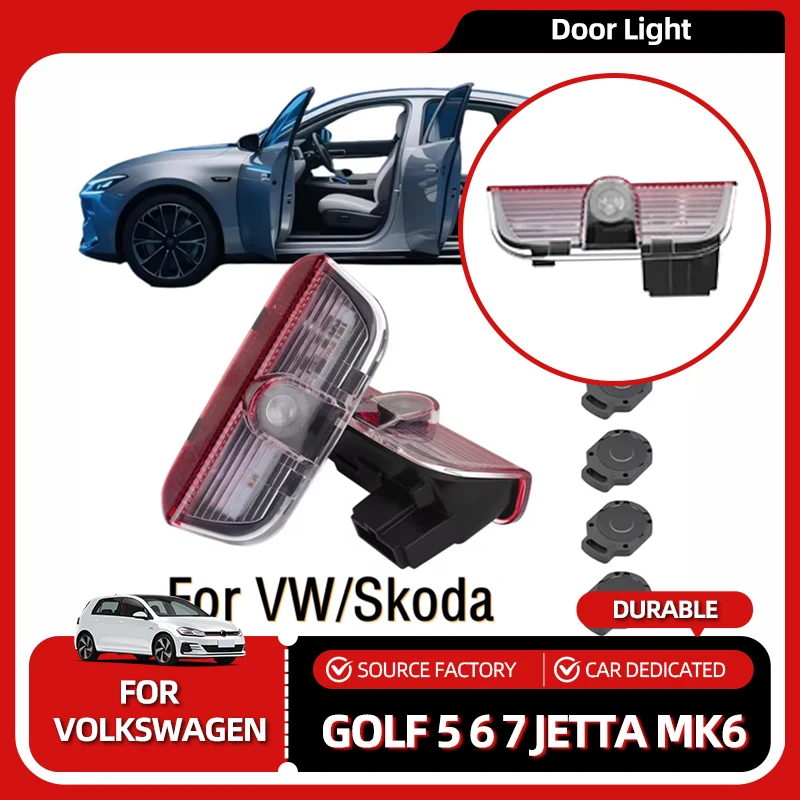 

2026 Для VW VOLKSWAGEN Новый чехол для ключей Новый 2 шт. Для VW Passat B6 B7 B8 B9 Touareg Golf 5 6 7 Jetta MK6 MK7 GTI R Светодиодный проектор двери автомобиля