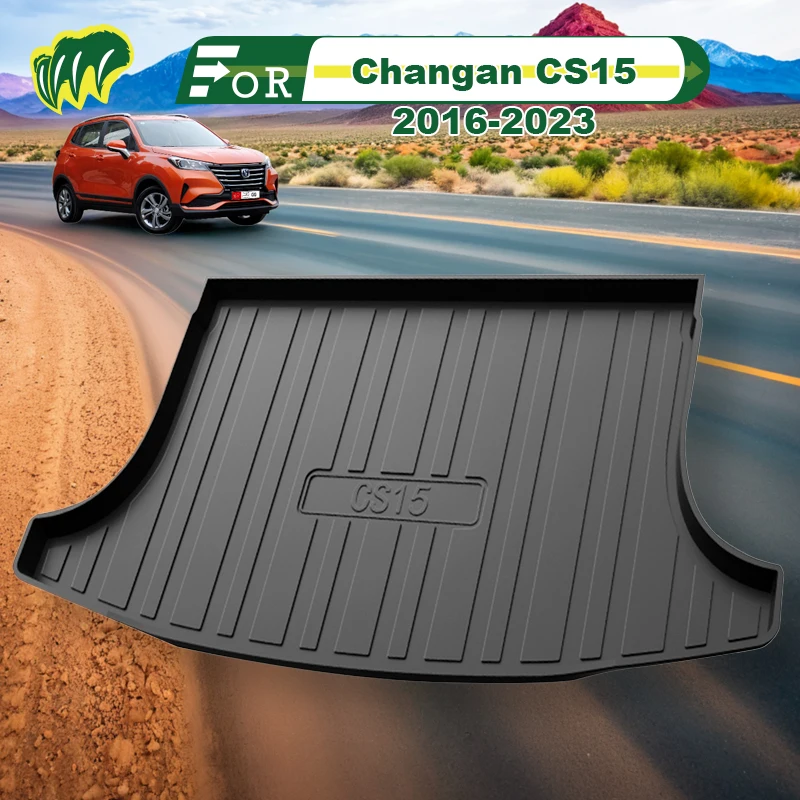 

For Changan CS15 18 20 2016-2023 TPE Custom Fit Car Trunk Mat All Season Black Cargo Mat 3D Shaped Laser Measured Trunk Liners