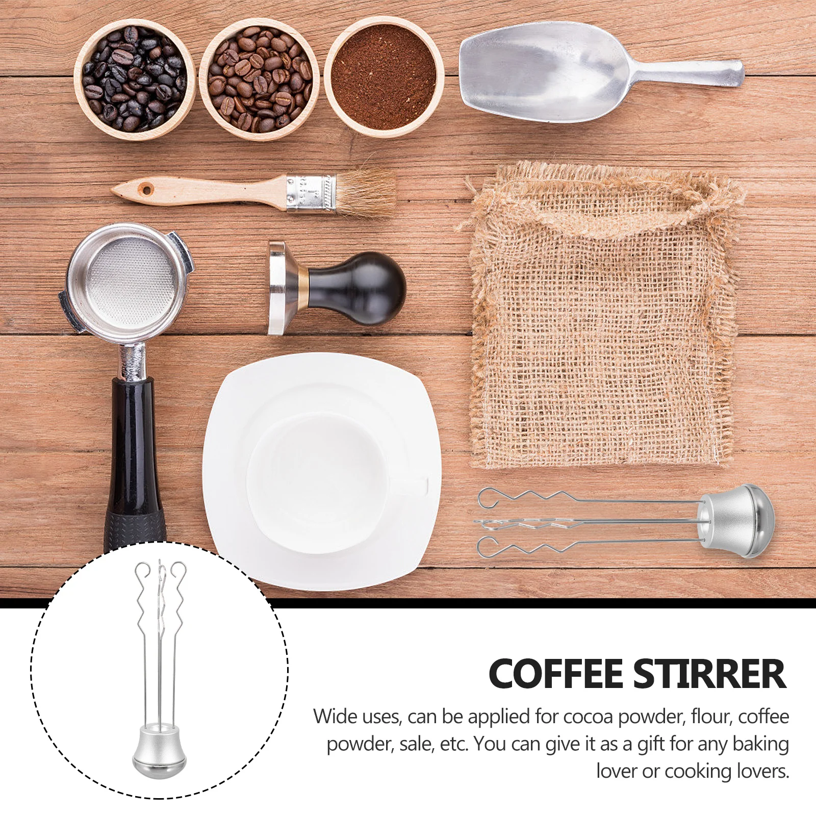 

Stainless Steel Coffee Powder Stirrer Needle Distribution Tool Rust Proof for Espresso Home Cafe Baking